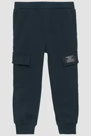 QS by s.Oliver Leggings Jogpants aus Sweat mit Cargotaschen Rippbündchen blau 104