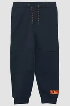QS by s.Oliver Leggings Jogpants mit Print und Weitenregulierung Rippbündchen blau 110