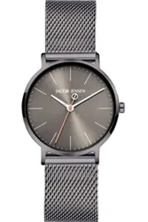 Jacob Jensen Titanuhr Damen Armbanduhr TIMELESS NORDIC 179 anthrazit D. 32 mm grau