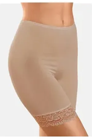 Nina Von C. Lange Unterhose Millefleurs (1-St) Langbein Schlüpfer - Atmungsaktiv - Mit Spitzen-Details braun 38