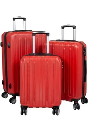 MONOPOL® Trolleyset 3-teilig - 76-66-55cm silber, schwarz od. rot rot