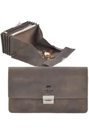 Bear Design Kellnerbörse Dark Nature, Geldbörse, rustikales Leder, Gastronomie, 4 Scheinfächer braun
