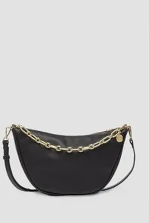 QS by s.Oliver BLACK LABEL Tragetasche Hobo-Bag mit Kette schwarz
