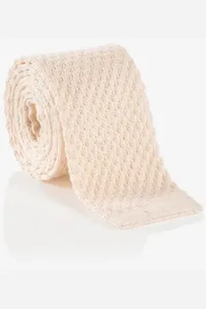 Cinque Krawatte (1-St) mit stilvoller Maschenstruktur beige