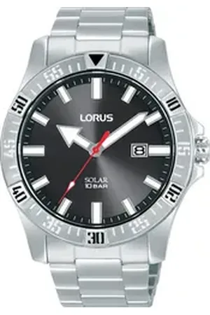 Lorus Solaruhr RX377AX9, Armbanduhr, Herrenuhr, Edelstahlarmband, analog, Datum silberfarben
