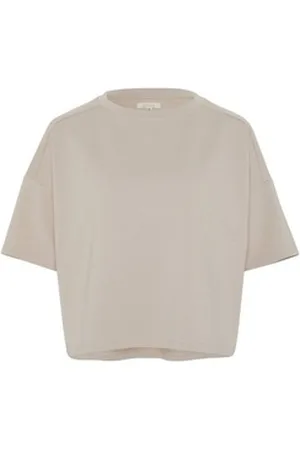 Detto Fatto T-Shirt im kastig geschnittenen Yoga-Design (1, 1-tlg) grau XS (32/34)