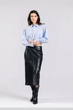 Freaky Nation Lederrock LINNEA 3/4-lang schwarz XL