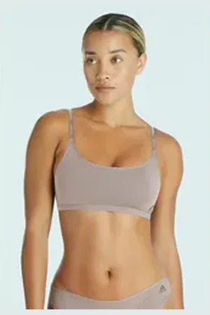 adidas Sportswear Bustier Sport Active Micro Body Fit mit dezentem Logo-Aufdruck braun S