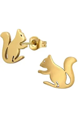 Monkimau Ohrring-Set Eichhörnchen Kinder Ohrringe Chirurgenstahl Mädchen, Hypoallergen