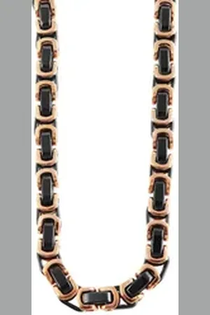 Akzent Edelstahlkette Fionn Edelstahlhalskette, schwarz/roségoldfarben, Stärke 8 (Einzeln), Herren Kette 50 | 50 mm