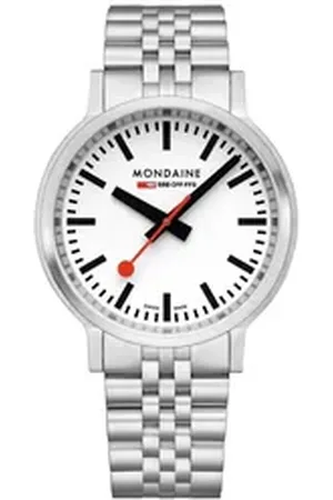 Mondaine Quarzuhr top2go mit Stahlband 41 mm weiß