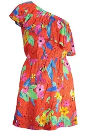 Desigual Partykleid One-Shoulder Kleid Rot mit Kontrastdetails – Sommermode für Damen L