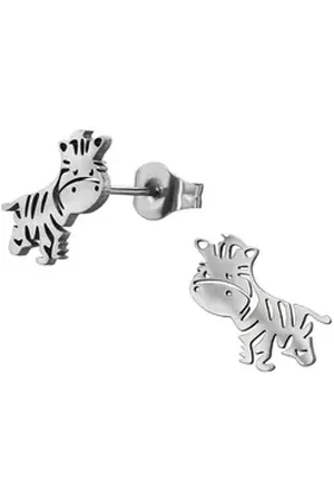 Monkimau Ohrring-Set Zebra Kinder Ohrringe Chirurgenstahl Mädchen Geschenk, Hypoallergen