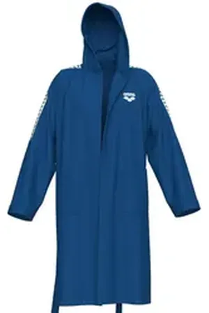 Arena Bademantel Unisex Bademantel TEAM STRIPE 009029, Standardgröße, Baumwolle, Ohne Verschluss blau L