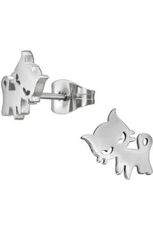 Monkimau Ohrring-Set Katze Kinder Ohrringe Chirurgenstahl Mädchen Geschenk, Hypoallergen