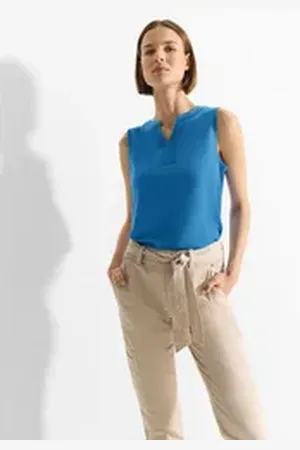 CECIL Tanktop in Unifarbe blau L (42)