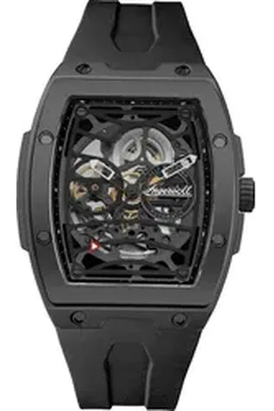 INGERSOLL 1892 Quarzuhr Herrenuhr Silikon schwarz, (Analoguhr), Herren Armbanduhr eckig, Silikonarmband schwarz, Sport schwarz