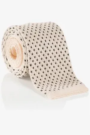 Cinque Krawatte (1-St) mit feinem Hahnentrittstrickmuster beige