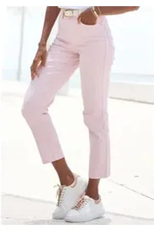 Lascana Ankle-Jeans mit Stretchanteil, elastische Jeans in gerader Passform rosa 36