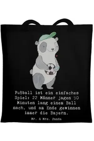 Mr. & Mrs. Panda Tragetasche Fußball Bayern - Schwarz - Geschenk, Tasche, 22 Männer, 90 Minuten, S (1-tlg) schwarz