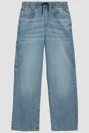 QS by s.Oliver 5-Pocket-Jeans Jeans Baggy / Relaxed Fit / Mid Rise / Wide Leg / aus leichtem Denim Waschung blau 134
