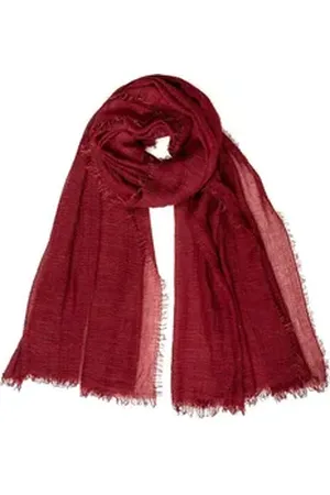 CASPAR Modeschal SC503 Damen XL Vintage Schal mit kleinen Fransen rot