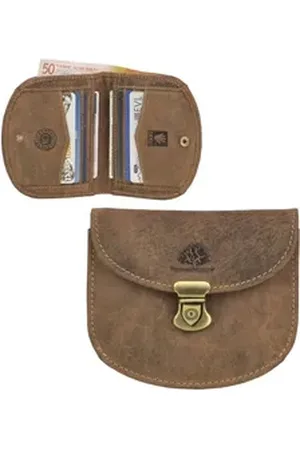 Greenburry Geldbörse Vintage, Damenbörse, Schlossbörse, Lederbörse braun