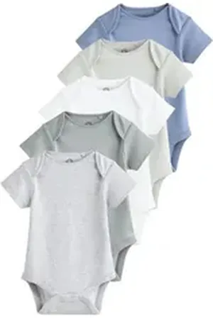 Next Kurzarmbody Kurzärmelige Strampler, 5er-Pack (5-tlg) grau 62-68 (3-6 Mon.)