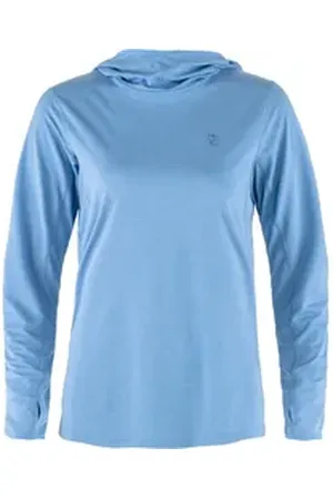 Fjällräven Funktionsshirt FJÄLLRÄVEN Abisko Sun-hoodie W Blau blau S