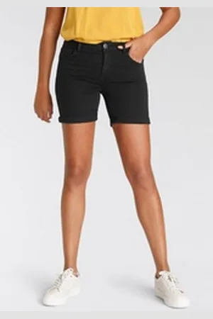 ARIZONA Jeansshorts Ultra-Stretch extra eng geschnitten, krempelbare Beinabschlüsse schwarz 44