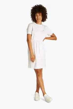 Tommy Hilfiger Shirtkleid HILFIGER TEE DRESS mit Logo beige XS (34)