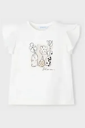 Mayoral Print-Shirt Mädchen Kurzarmshirt mit Pailletten (300490) 110
