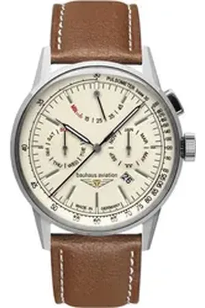 Bauhaus Automatikuhr G38 Automatic Power Reserve 2362-5, Armbanduhr, Herrenuhr, Made in Germany, Mechanische Uhr, Lederarmband braun