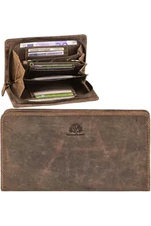 Greenburry Geldbörse Vintage, Damenbörse, Langbörse, Portemonnaie braun