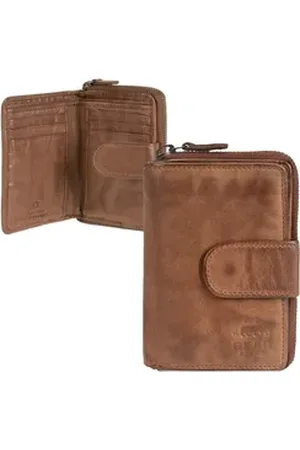 Bear Design Geldbörse "Ciro" Cow Lavato Leder, Damenbörse, Portemonnaie, Leder in cognac braun, 10 Kartenfächer braun
