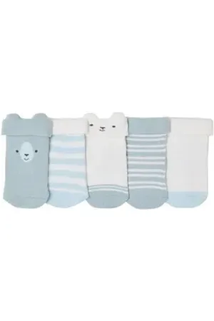 Vertbaudet Socken 5er-Pack Baby Stoppersocken blau|grau 20/21