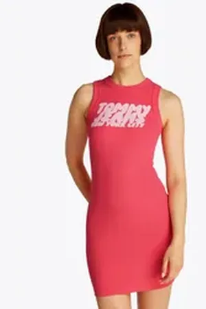 Tommy Hilfiger Minikleid TJW TJ BUBBLE TANK DRESS mit Logodruck rosa XL (42)