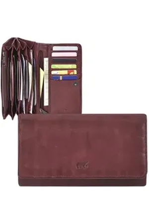 Bear Design Geldbörse "Noor" Cow Lavato Leder, Damenbörse, Portemonnaie, 12 Kartenfächer, 17x9cm, bordeaux rot