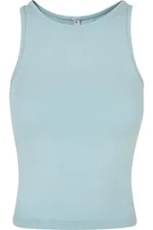 Build Your Brand Trainingsshirt Damen Racer Back Top hoher Rundhalsausschnitt 4XL
