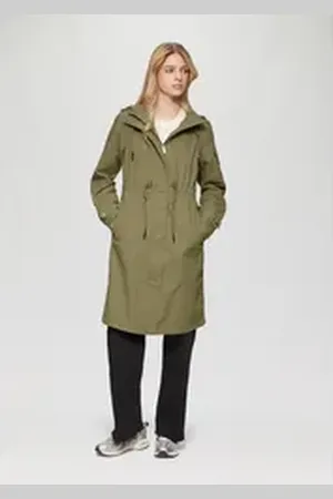 QS by s.Oliver Outdoorjacke Kapuzenparka aus Baumwolle mit Tunnelzug in der Taille Waschung XXL