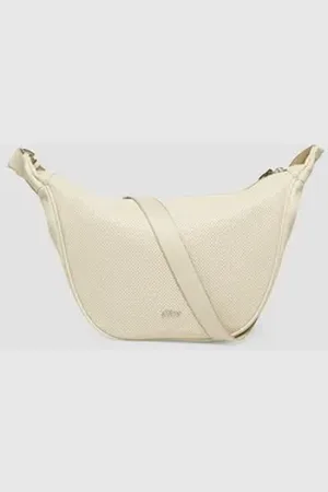 QS by s.Oliver Tragetasche Schulter-Tasche mit Lochmuster und Logo-Detail beige