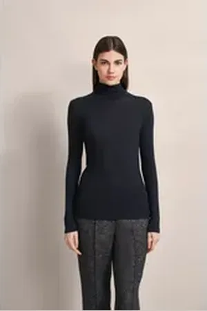 Bugatti Langarmshirt aus elastischer Modalware schwarz L