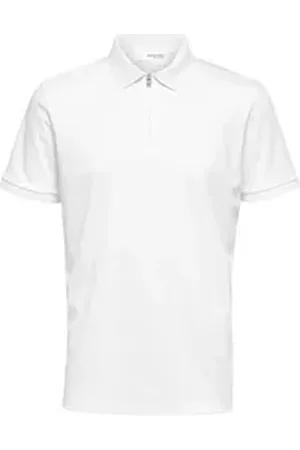 Only & Sons Poloshirt - kurzarm Polo Shirt mit Reißverschluss - SLHFAVE ZIP SS POLO weiß L