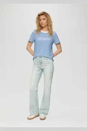 QS by s.Oliver 5-Pocket-Jeans Jeans Selina / Slim Fit / Mid Rise / Flared Leg blau 40/34