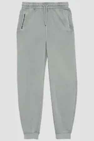 QS by s.Oliver Leggings Gewaschene Jogginghose mit Print-Details Garment Dye grau 164