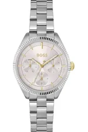HUGO BOSS Multifunktionsuhr SAGE SPORT 1502800, Quarzuhr, Armbanduhr, Damenuhr, Edelstahlarmband, analog silberfarben