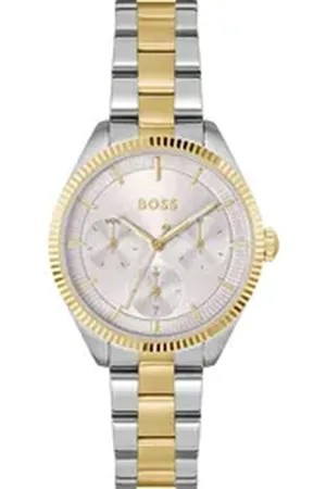 HUGO BOSS Multifunktionsuhr SAGE SPORT 1502804, Quarzuhr, Armbanduhr, Damenuhr, Edelstahlarmband, analog silberfarben