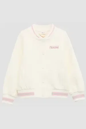 QS by s.Oliver Sweatjacke Sweatjacke im College-Stil mit Print- und Glitzerdetails Artwork 92/98