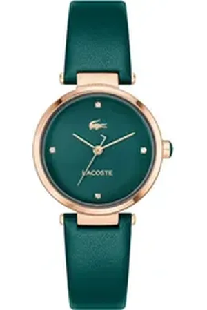 Lacoste Quarzuhr ORBA 2001424, Armbanduhr, Damenuhr, Lederarmband, analog grün