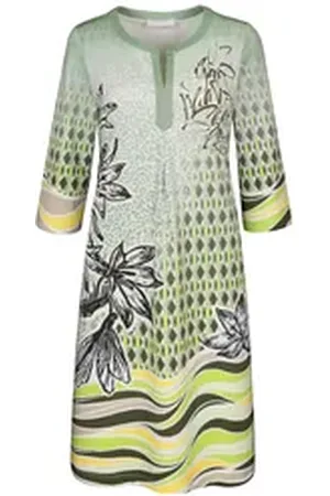 Bianca Druckkleid DANILO mit modernem Allover-Muster in Trendfarbe grün 38